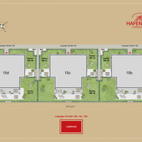 HafenCity Dresden Stadtvilla am Elbbogen Grundriss Lageplan Haus 15b bis 15d