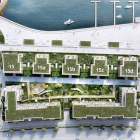 HafenCity Dresden Stadtvilla am Elbbogen Haus 15 Vogelperspektive mit Promenade